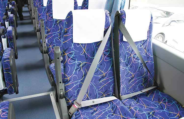 Installing seat belts in sightseeing buses overseas