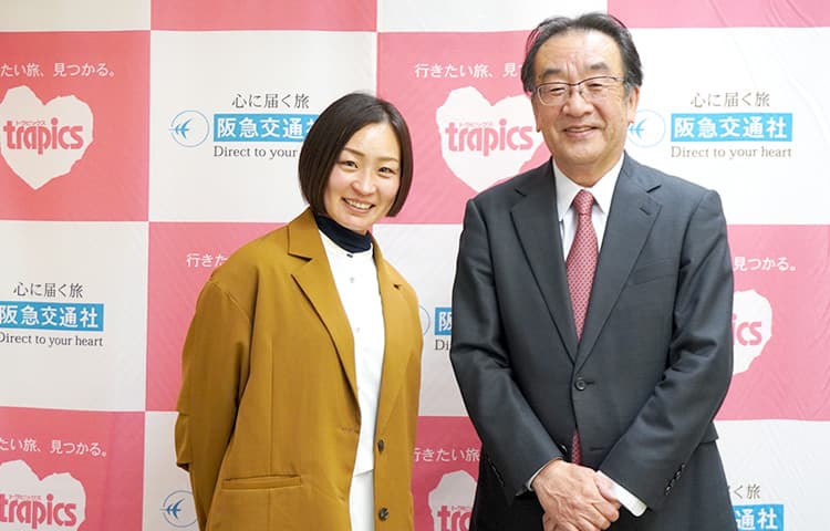 陸上競技選手 中西麻耶選手 阪急交通社 酒井社長