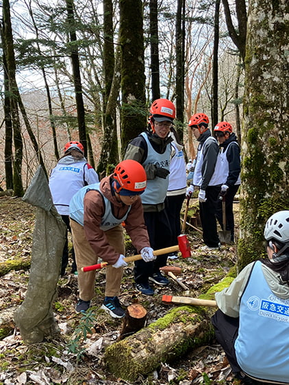 富士山作業風景